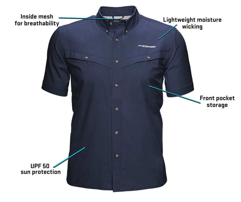 Whitewater Rapids Short Sleeve Fishing Shirt | Whitewater