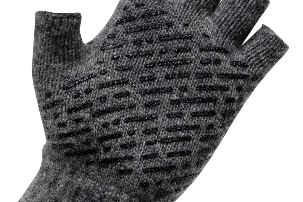 Whitewater Wool Fingerless Gloves palm