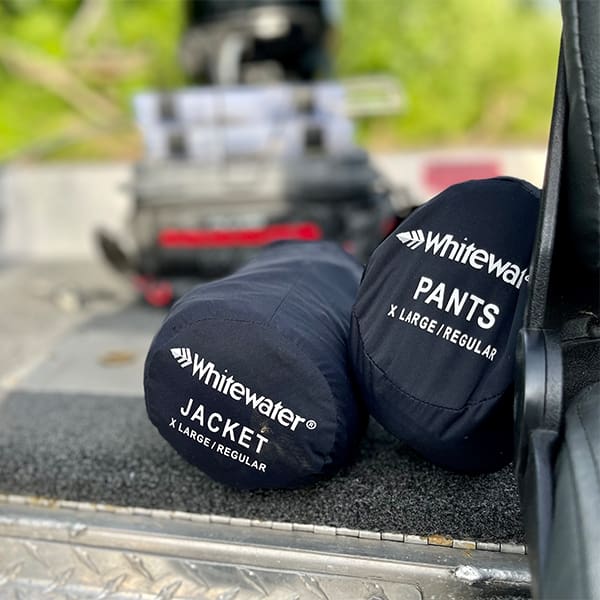 Packable Rain Jacket and Pant On Boat