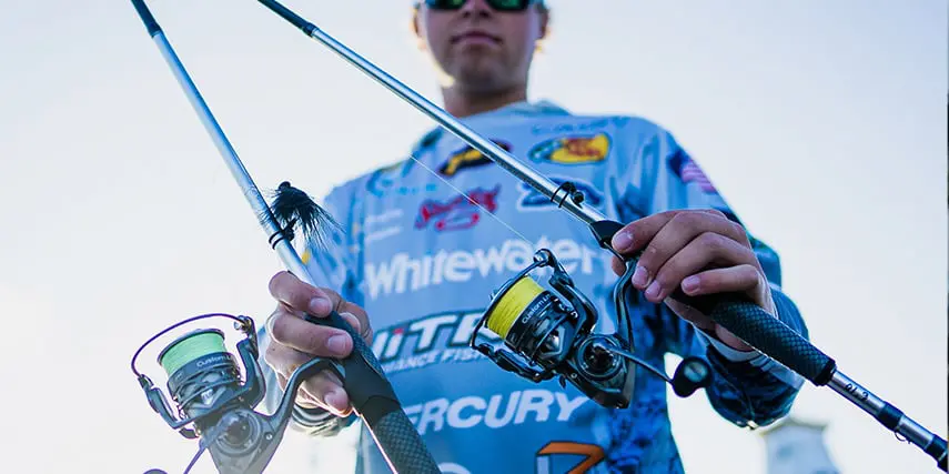 Jay Przekurat Showing off his Fluorocarbon spools