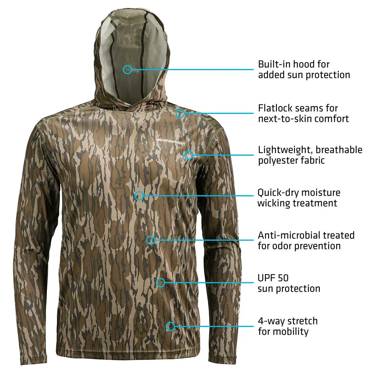 Whitewater Lightweight Tech Hoodie Vintage Camo | Whitewater Fishing
