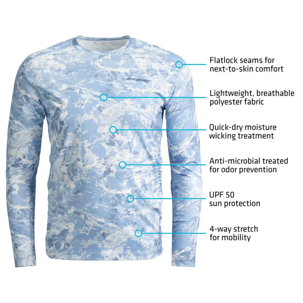 Whitewater Long Sleeve Tech Shirt Open Water callouts
