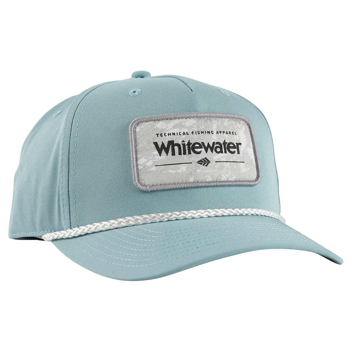 Whitewater Camo Patch Rope Hat smoke blue right facing