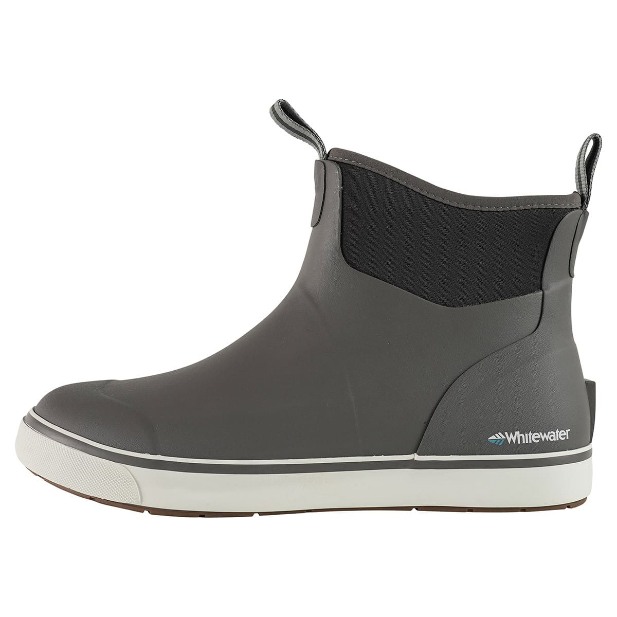 New -TerraTrax Men\'s Waterproof Deck Boot- Anti-Slip Rubber Ankle Grey White 9 Men main image 3