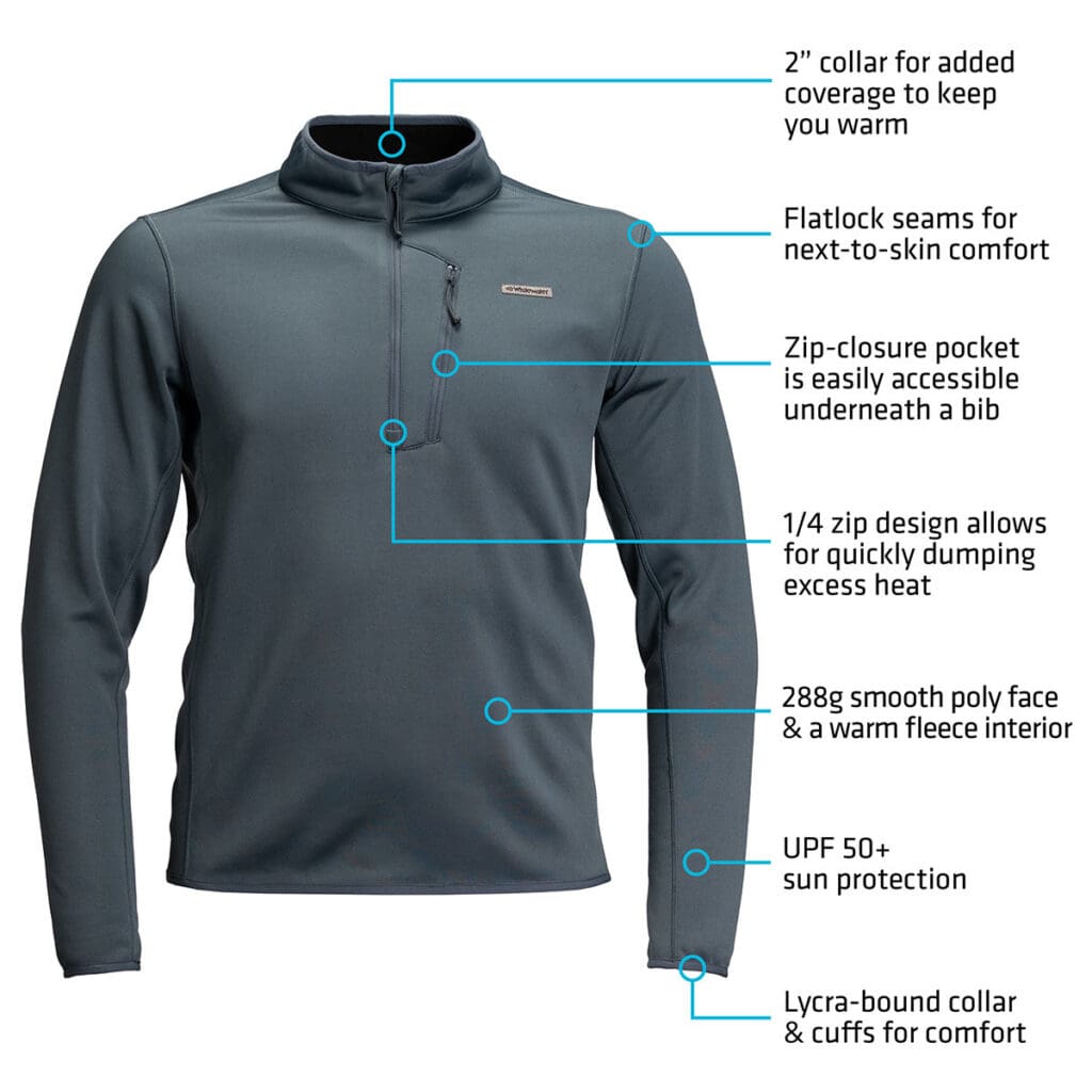 Whitewater Beacon 1/4 Zip Shirt callouts